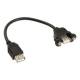 InLine® USB 2.0 Adapterkabel, Buchse A auf Einbaubuchse A, 0,20m