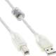 InLine® USB 2.0 Kabel, A an B, transparent, mit Ferritkern, 3m
