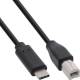 InLine® USB 2.0 Kabel, USB-C Stecker an USB-B Stecker, schwarz, 1,5m