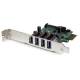 StarTech.com 4 Port PCI Express PCIe SuperSpeed USB 3.0 Controller Card Adapter with SATA Power - Lo