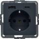 Berker 48146086 Steckdose SCHUKO/USB AC 20W PD Qx antik-samt