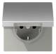 Jung AL1520KIKL SCHUKO socket hinged cover LS aluminum
