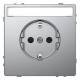 Merten MEG2302-6036 SCHUKO socket with BRS label, stainless steel plug-in terminal