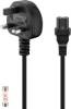 Goobay 45785 UK power supply cable, 1.5 m, black - UK 3-pin plug (Type G, BS 1363) > device socket C7