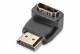 DIGITUS HDMI adapter type A 90ø angled male/female UltraHD black