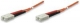 INTELLINET 470001 Glasfaser LWL-Anschlusskabel, Duplex, Multimode SC/SC, 50/125 µm, OM2, 1 m, orange