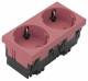 Hager ESR2332004 earthed socket, 2-port 33G Rastec pure orange