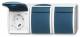 Busch Jaeger 2CKA002084A0721 BJ 2300/3 EBW-53 Steckdose mit Klappdeckel waagerecht 3f ocean IP44 grau/blau