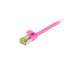 Synergy 21 S217988 Patchkabel RJ45, CAT6A 500 MHz, 0,15 m, magenta, S-STP(S/FTP), slimline rund d=4,5 mm, TPE/LSZH(Superflex), AWG28, mit CAT7 Rohkabel, 