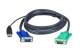Aten 2L-5202U USB KVM Cable - 1.80 m - 1 x HD-15 Male, 1 x Type A Male USB - 1 x SPHD-15 Male