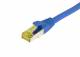 Patchkabel RJ45, CAT6A 500Mhz, 20m, blau, S-STP(S/FTP), TPE/LSZH(Ultraflex), AWG26, mit CAT7 Rohkabel, Synergy 21
