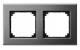 Merten 475214 475 214 M-PLAN metal frame 2-gang, Rhodium