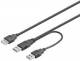 Goobay 93353 USB 2.0 Hi-Speed ??Dual-Power Cable - USB 2.0 connector (Type A) USB 2.0 connector (Type A)> USB 2.0 port (Type A)