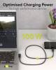 Goobay USB-C™-Kabel 90°, USB4™, 1 m, schwarz, 1 m - 100 W