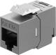 Goobay Keystone-Modul RJ45 CAT 6A STP Slim & Short Erdungsklemme 14,5 mm breit 29 mm tief Krokodil-Typ Schneidklemme für werkzeugfreie LSA-Montage