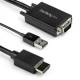Startech.com VGA2HDMM2M 2m VGA auf HDMI Adapter mit USB-Audio 1080p Adapterkabel aktiv Stecker / Stecker 2 Jahre Garantie