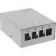 InLine® Patchfeld-Dose Aufputz für 4x Keystone RJ45, Metall, lichtgrau RAL7035