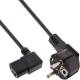 35er B-Pack InLine® Netzkabel, Schutzk. gew. / C13 links abgew., schwarz, 1,8m