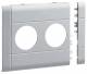 Hager GB12020LAN Blende 2fach Steckdose BRA/H/S Oberteil 120mm hfr lack Alu