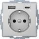Berker 48046084 Steckdose SCHUKO/USB A-C Q.1/Q.3 alu samt lackiert