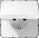 Jung CD1521BFKLWW SCHUKO socket with folding door