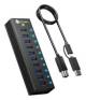 Hub 10-Port IcyBox USB 3.2 IB-AC6110a mit USB Ladeanschluss