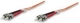 INTELLINET 470063 Glasfaser LWL-Anschlusskabel, Duplex, Multimode ST/ST, 50/125 µm, OM2, 2 m, orange