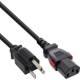 InLine® Netzkabel, Netzstecker USA auf Kaltgerätestecker C13 verriegelbar, 3m