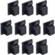 10er Pack InLine® Kabelmanager Klebesockel M, Nylon, 3M-Klebepad, schwarz