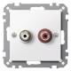 Merten MEG4350-0325 outlet f.Audio, connection aktivwhite glossy System M