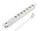 ALLNET 48,3 cm ( 19 inch )zbh. Steckdosenleiste, 7xDosen(CEE7)->Stecker(CEE7), ÜS, ALU, Lichtgrau, EFB,