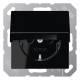 Jung A1520KIKLSW SCHUKO socket hinged cover series A black