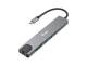 Equip 133497 Adapter USB-C zu HDMI/GbE/2xUSB-A, 4K/30Hz, 0,25 m, Alu.