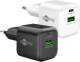 Goobay Multi Fast Charger 20 W USB-C PD GaN Dual-Schnellladegerät Nano white - 1x USB-C port (Power Delivery) and 1x USB-A port (Quick Charge)