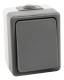 Feuchtraum Wechselschalter McPower ''Secure'', 250V~/10A, IP44, Aufputz, grau