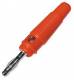 Bananen-Stecker McPower, 4 mm, Querloch, Druckfeder, rot