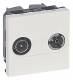 Legrand 78787 TV/R pass-through socket 2mod ws Mosaic
