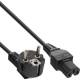 25er Bulk-Pack InLine® Netzkabel, Schutzkontakt gewinkelt auf C15, schwarz, 2m