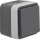 Hager WNC140 socket outlet SCHUKO AP with hinged cover W.1 IP55 grey
