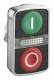 Schneider Electric ZB4BW7A3741 Schneider Doppeldrucktaster mit LM LED gn Bez.I flach/rt Bez.O flach