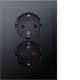 Doppelsteckdose SCHUKO mit 47747006 Abdeckplatte Berker K.1 anthrazit matt