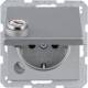 Berker 41636084 SCHUKO Steckdose mit Schraub-Liftklemmen, Klappdosenschloss