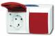 Busch Jaeger 2CKA002084A0700 BJ 20/2EW/DVN-53 Steckdose mit Klappdeckel waagerecht 2f ocean IP44 grau/blau