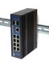 Allnet ALL-SGI8010PDM Switch industrial full managed Layer2+ 10 Port GbE • PoE Budget 69W (BT) / 210 (DC) • 7x PoE at • 2x SFP • 1x GbE PD • fanless, IP40 • 