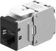 Goobay Keystone-Modul RJ45 CAT 6A, STP, Slim, schwarz, 16,6 mm breit, Krokodil-Typ, Schneidklemme für werkzeugfreie LSA-Montage