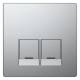 Merten MEG4572-6036 Central plate Schneider Connector 2-fold stainless steel