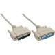 InLine® Serial cable moulded DB25 male / female 1:1 grey 30m