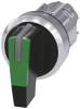 Siemens 3SU10522CL400AA0 3SU1052-2CL40-0AA0 Knebelschalter beleuchtet 22 mm rund Metall hochglanz grün lang 3 St.