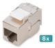 DIGITUS CAT 6A compact body Keystone module shielded tool free connection 8 pcs.