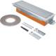 Hager BKWDE300090 end piece height-adjustable with tray and seal, sheet steel 300x(90-130) mm